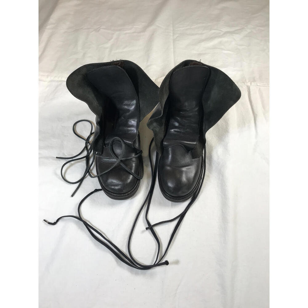 Dirk Bikkembgres Black Leather Combat Boots